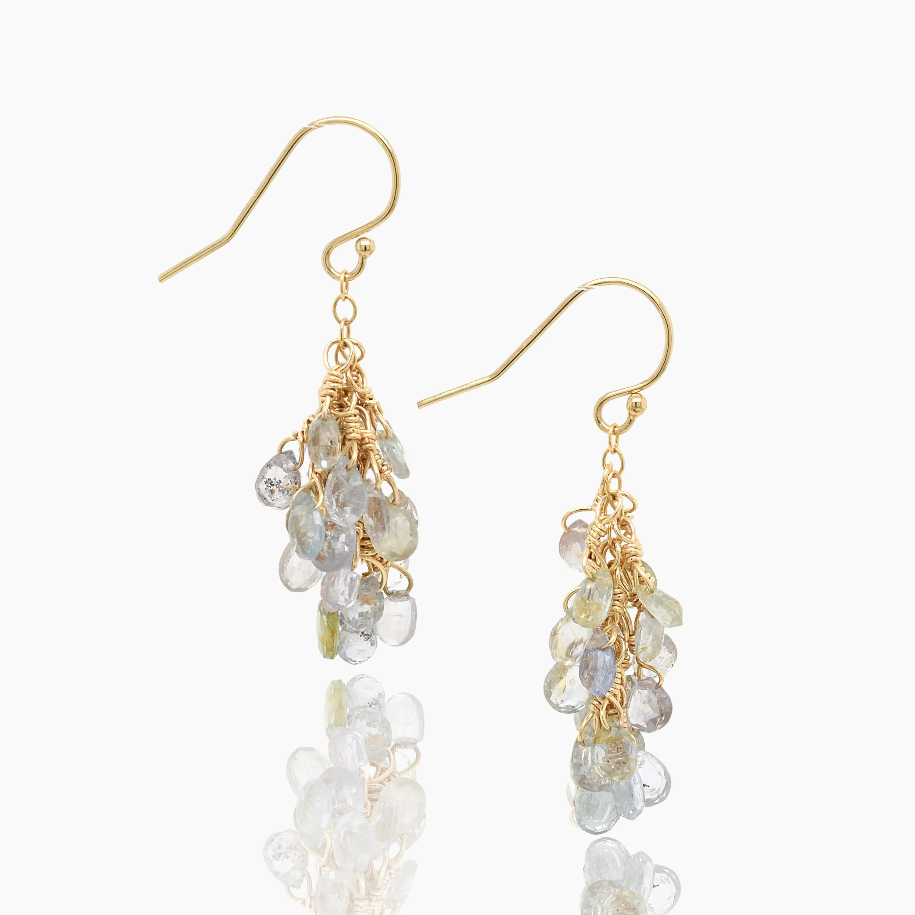 Sapphire Ice Cluster Earrings