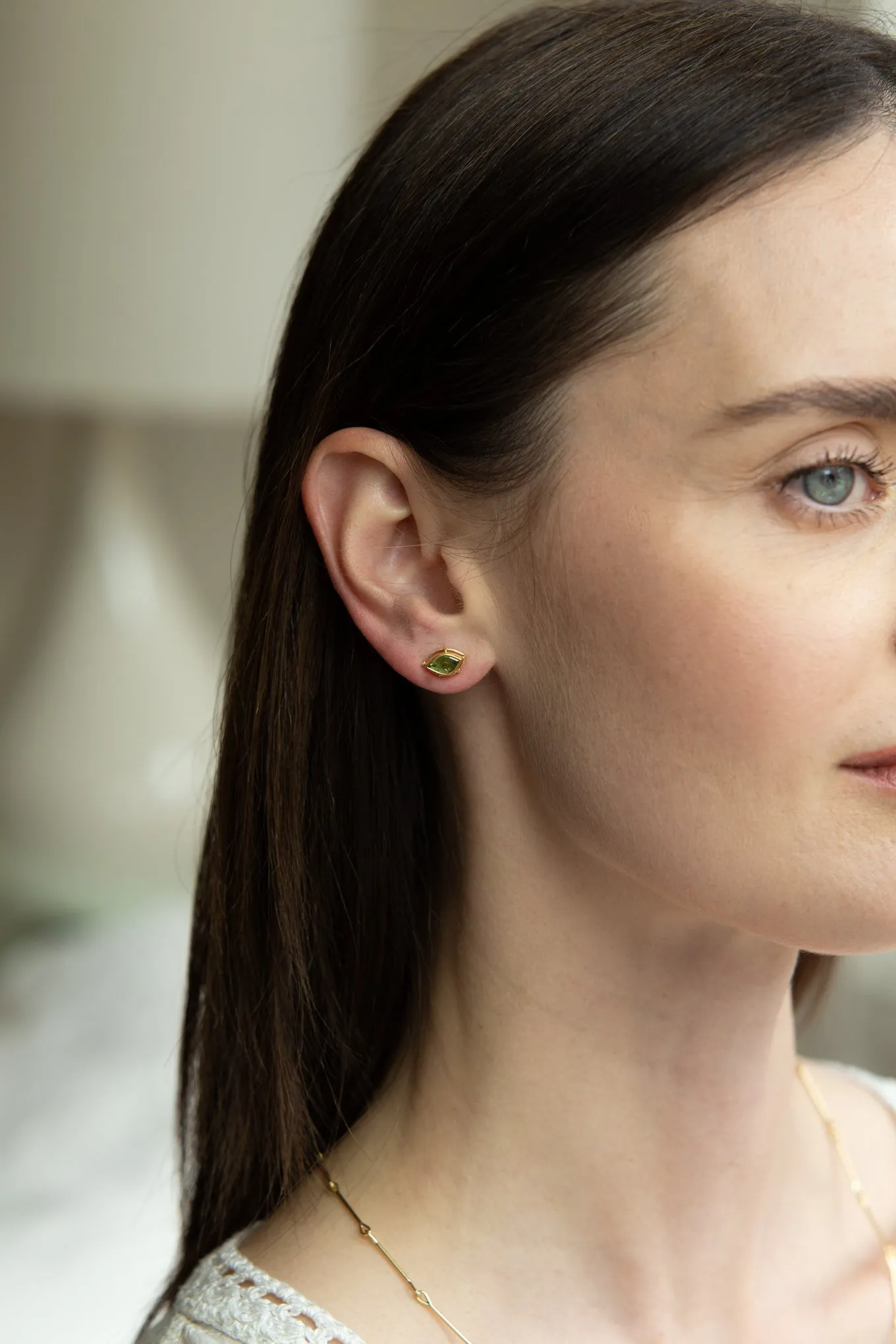 Sapphire Leaf Earrings