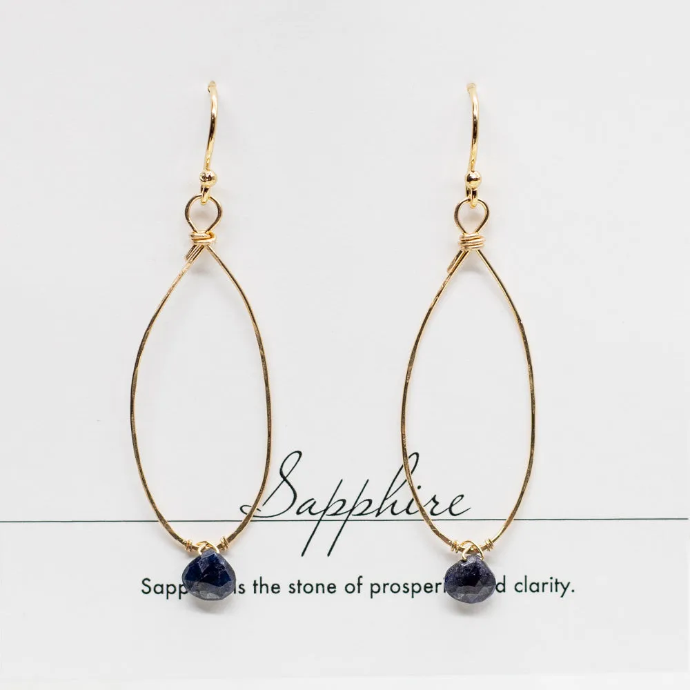 Sapphire Linden Gold Earrings