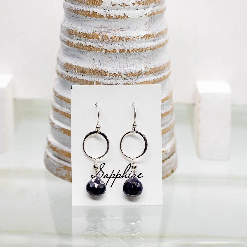 Sapphire Ring Silver Earrings