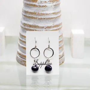 Sapphire Ring Silver Earrings