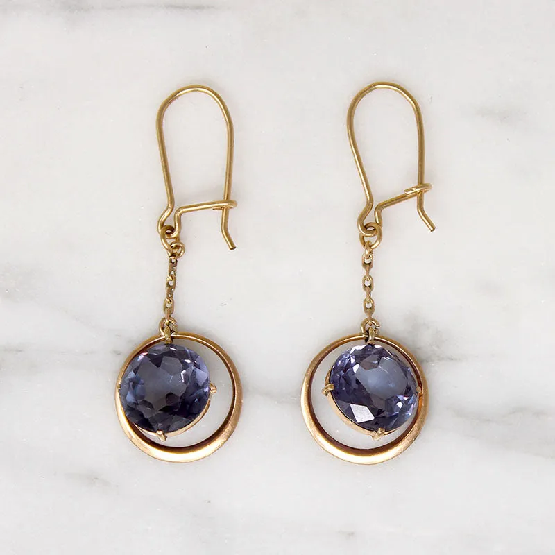 Saucy Synthetic Sapphire Drop Earrings