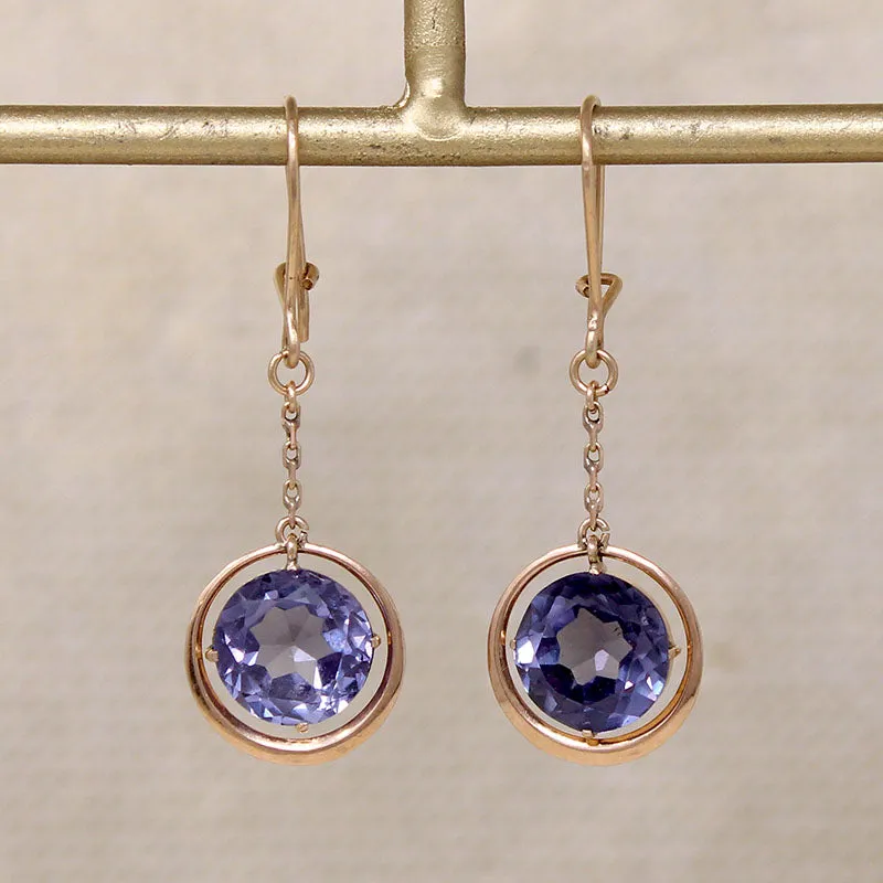 Saucy Synthetic Sapphire Drop Earrings
