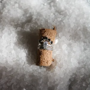 'Serena' Moissanite Engagement   Onyx Wedding Ring Set // Made to Order