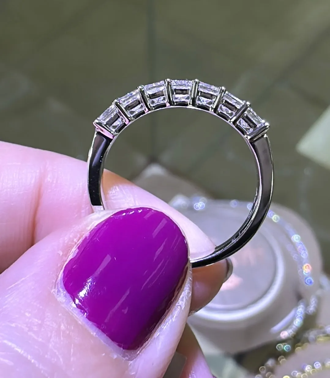 Seven Stone Princess Cut Diamond Ring 1.15ct tw