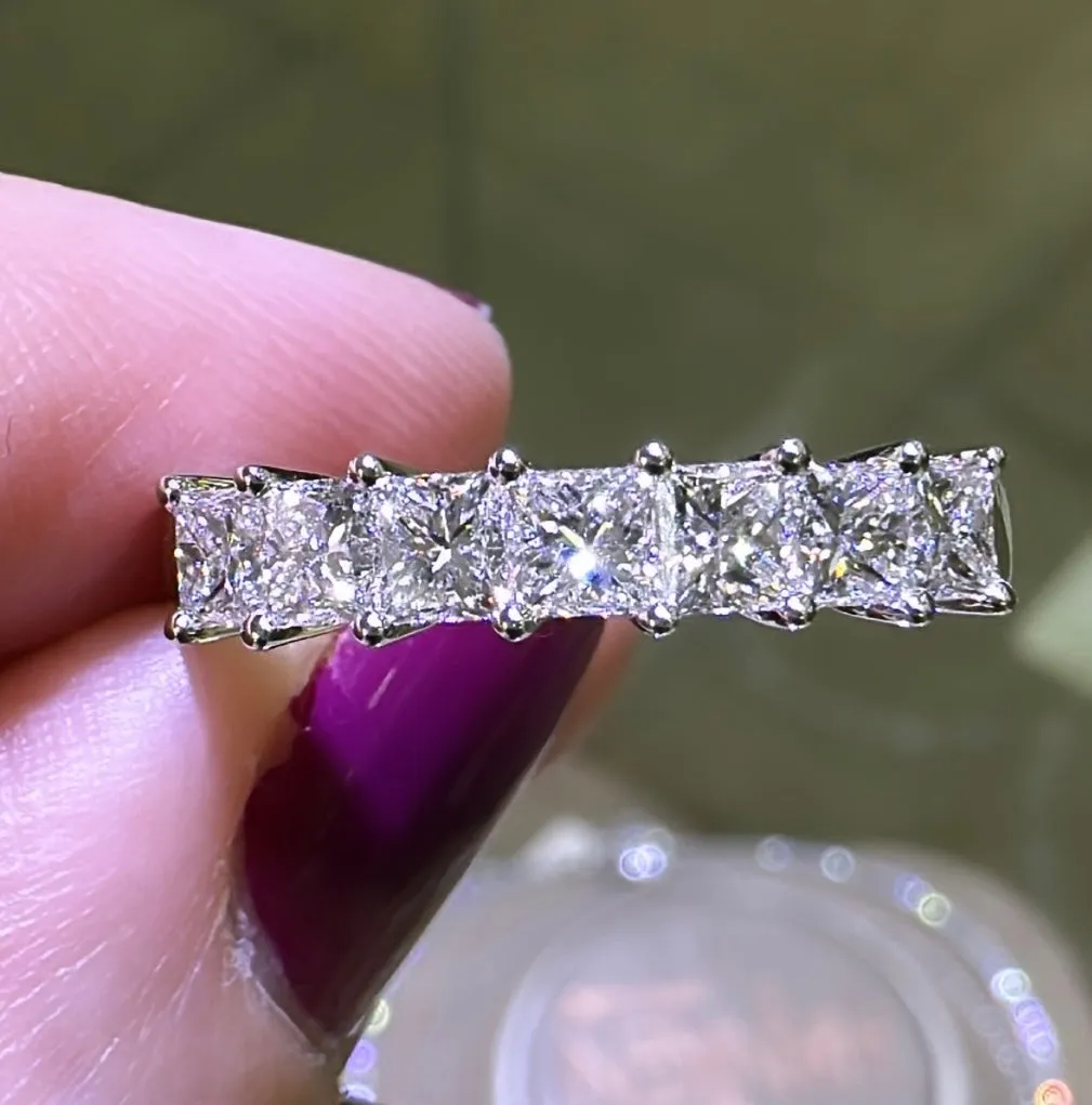 Seven Stone Princess Cut Diamond Ring 1.15ct tw
