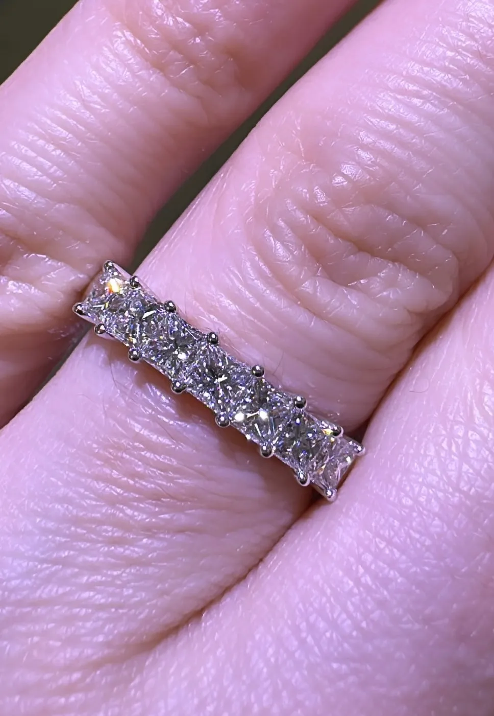 Seven Stone Princess Cut Diamond Ring 1.15ct tw