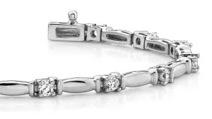 Shiny Column Link Diamond Bracelet with 1.47 ct.(finished) 3mm