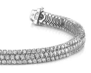 Showstopper Triple Row Diamond Bracelet with 6.07 ct.(finished) 1.9mm, 2.2mm