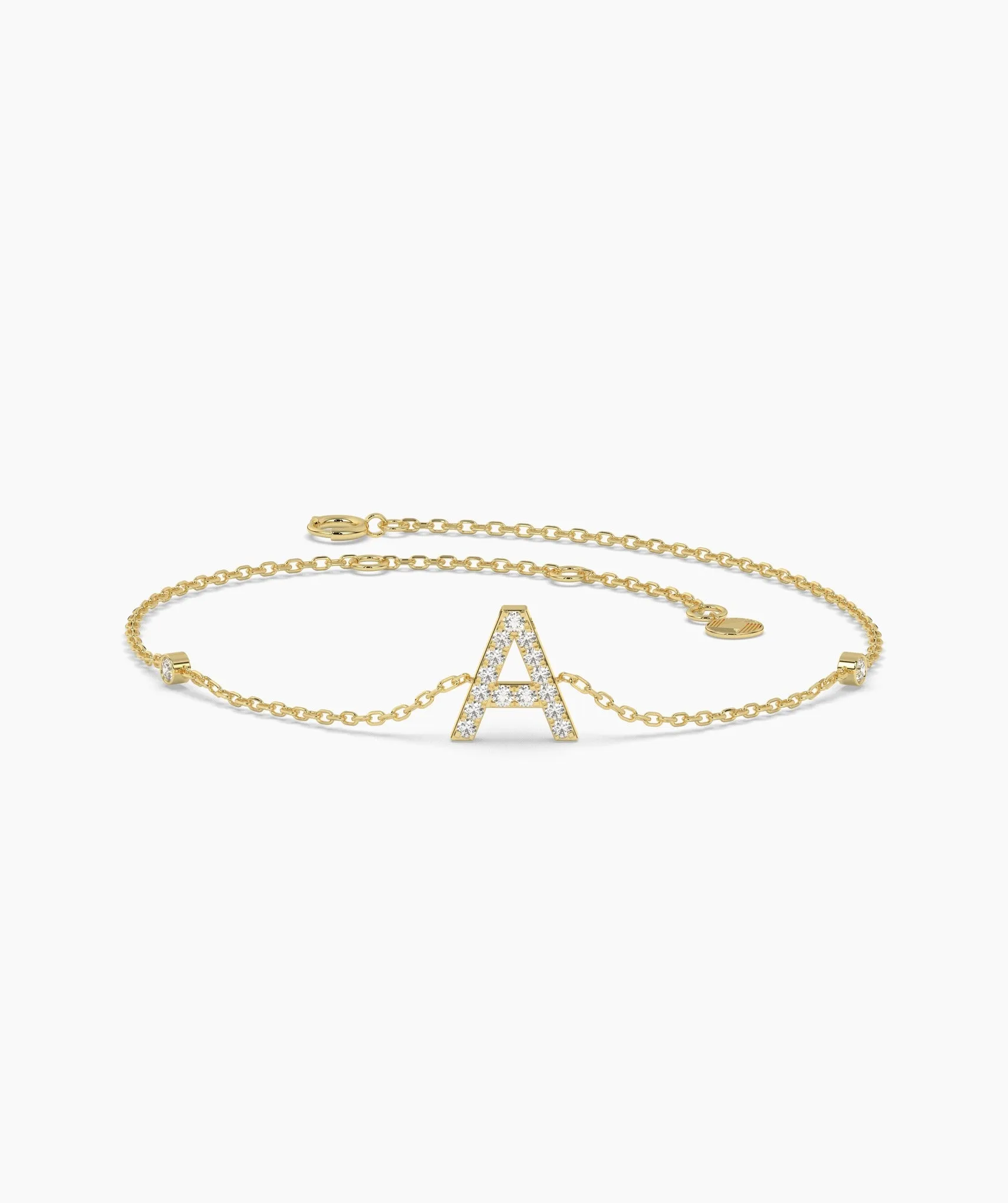 Signature Initial 'A' Diamond Bracelet