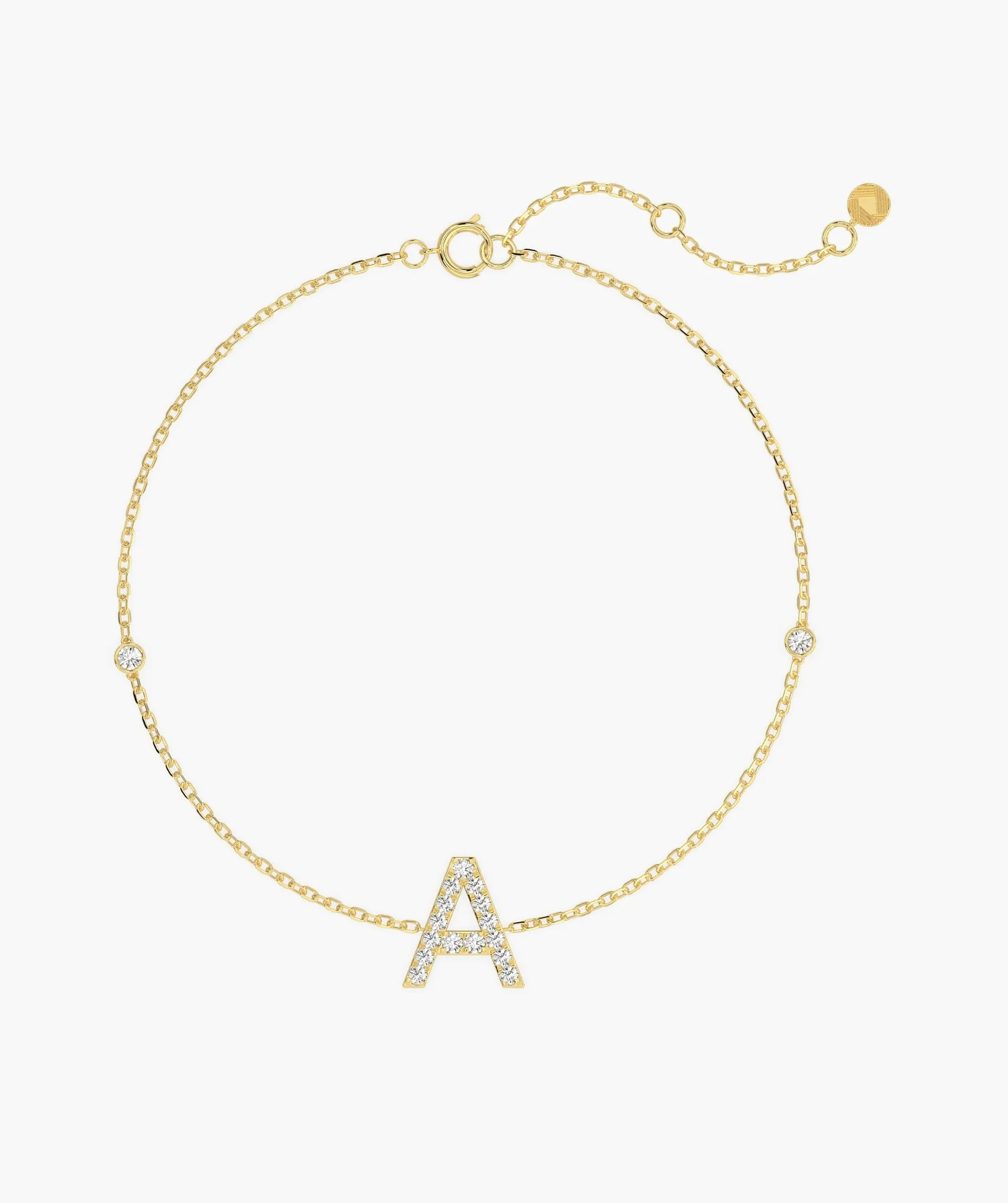 Signature Initial 'A' Diamond Bracelet