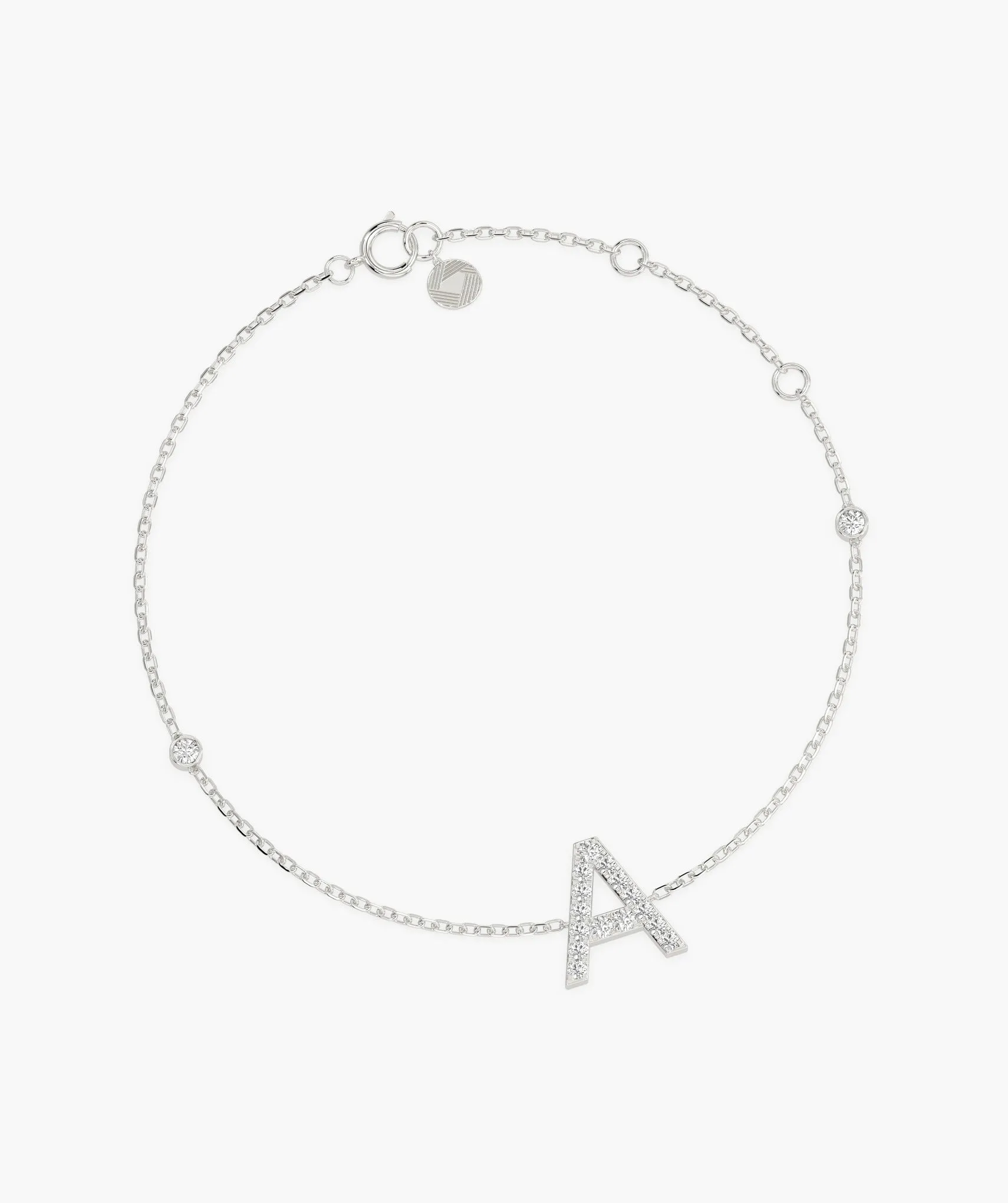 Signature Initial 'A' Diamond Bracelet