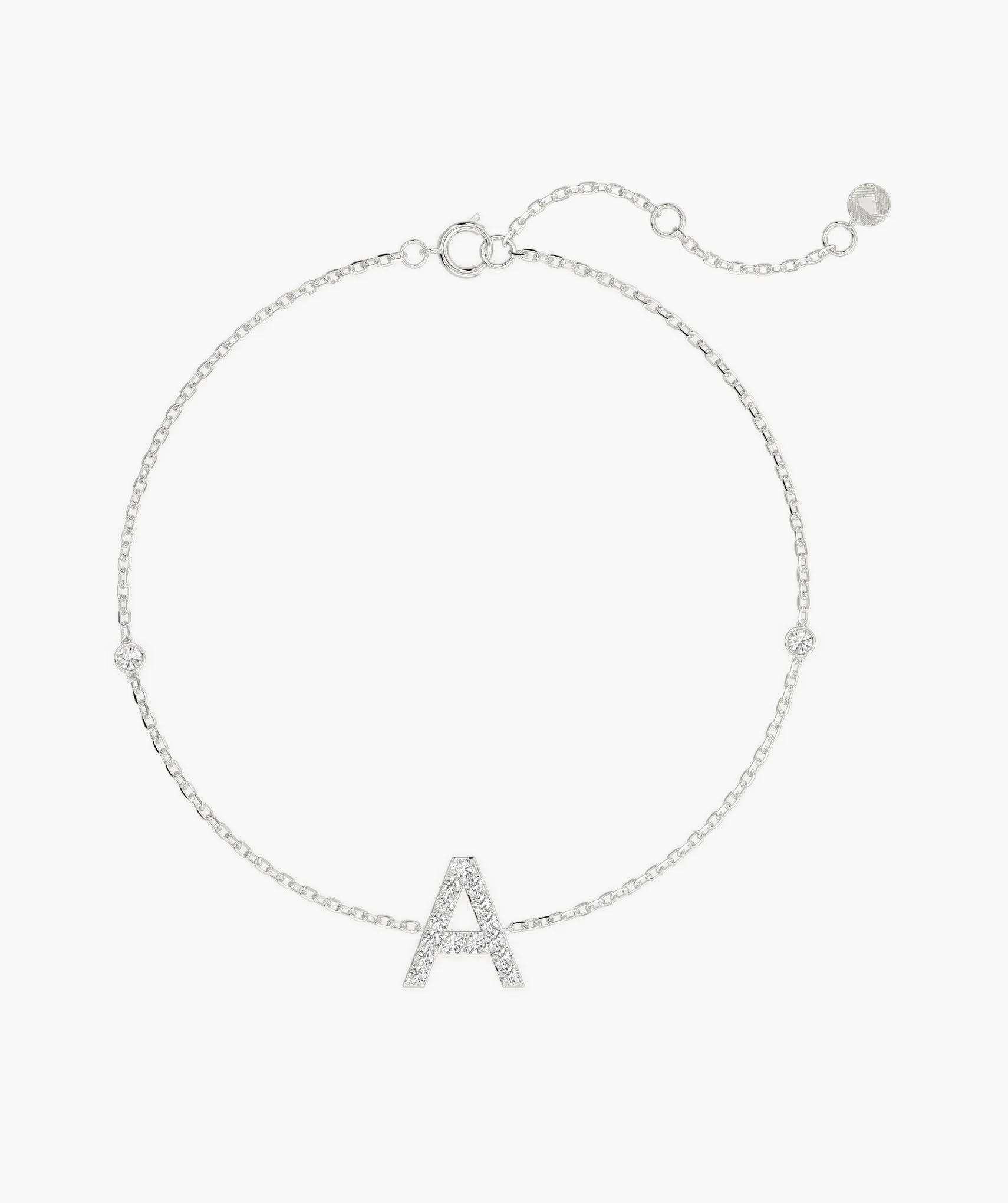 Signature Initial 'A' Diamond Bracelet