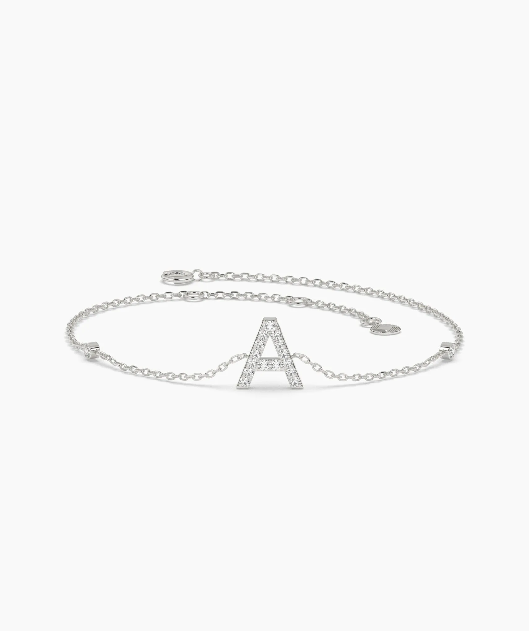 Signature Initial 'A' Diamond Bracelet