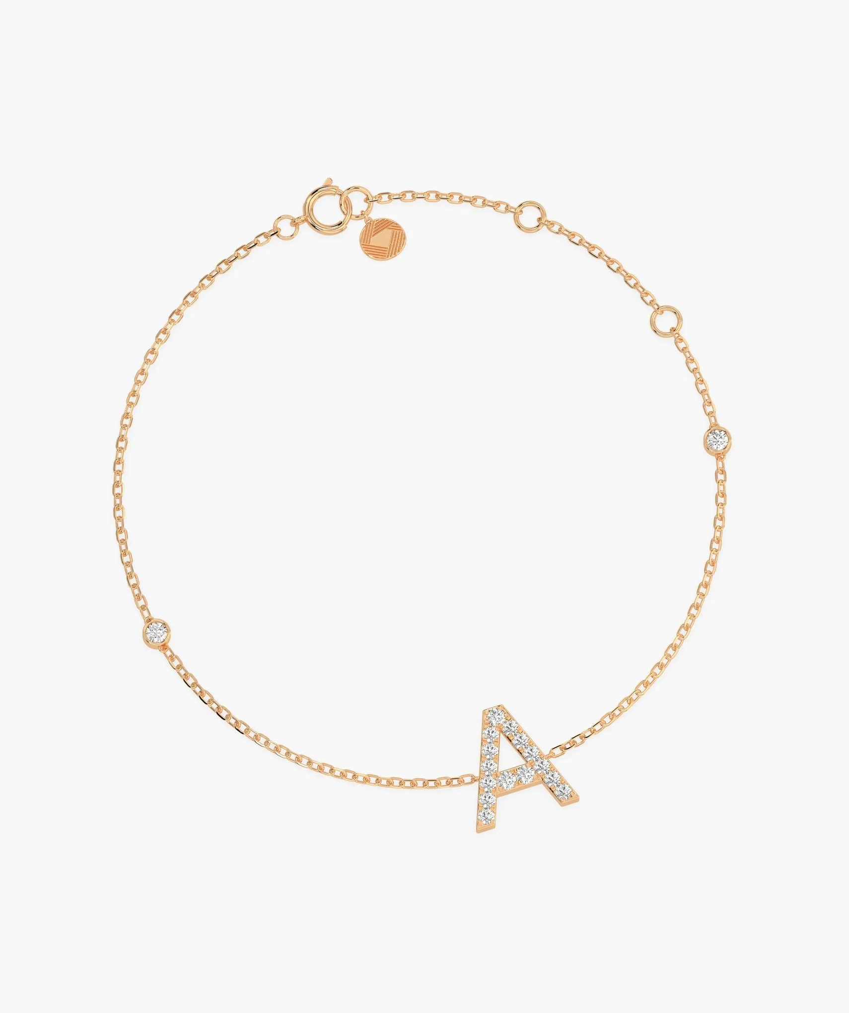 Signature Initial 'A' Diamond Bracelet