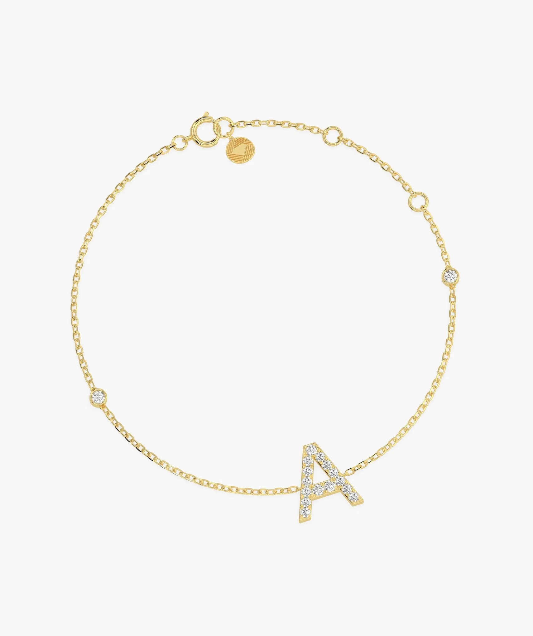 Signature Initial 'A' Diamond Bracelet