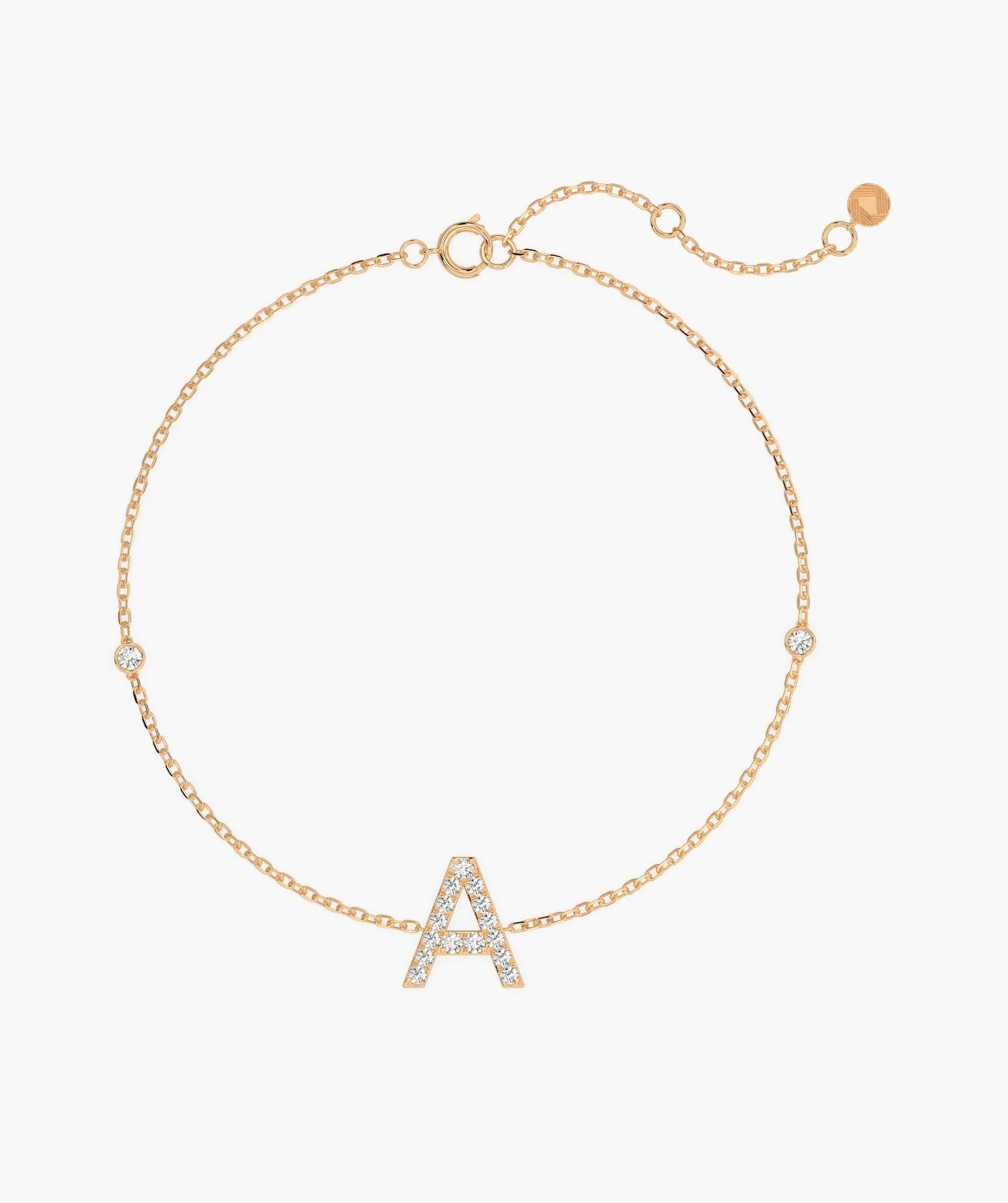 Signature Initial 'A' Diamond Bracelet