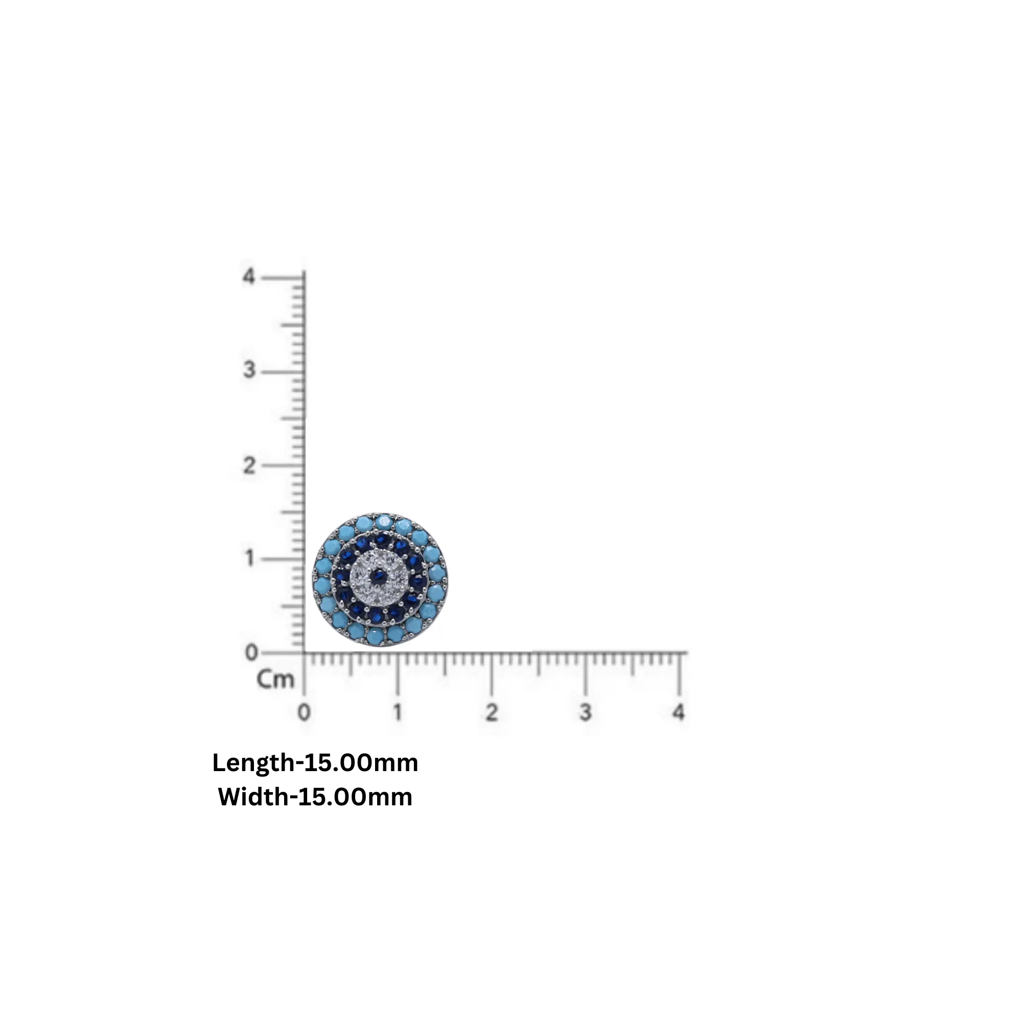 Silver Blue Round Studs Aquatic Sapphire White Gold Earring For Woman