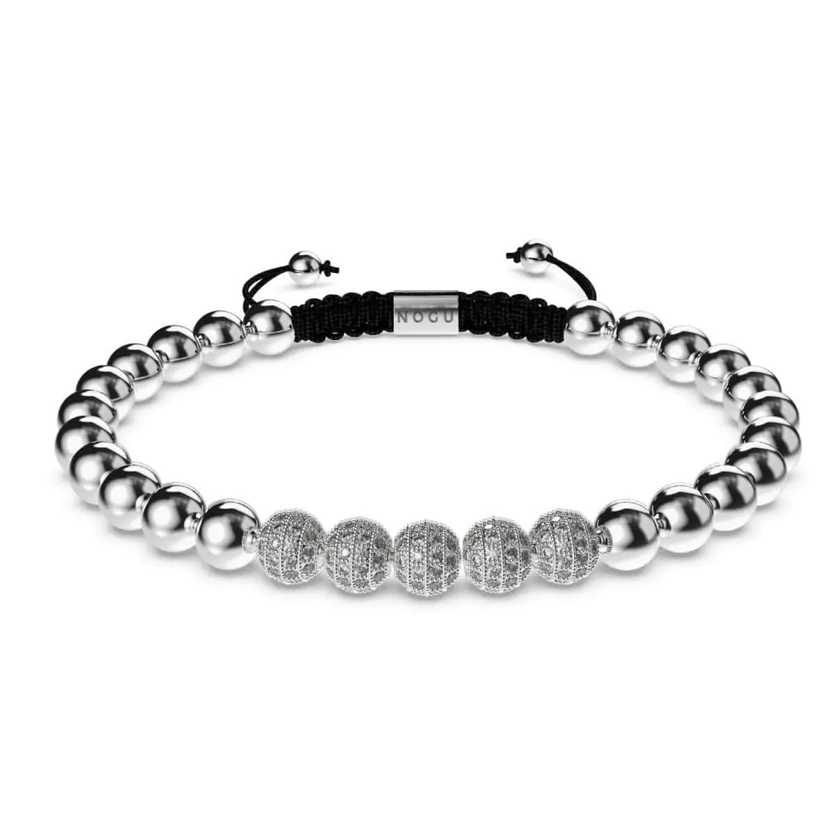 Silver | Crystal Pavé Gala Bracelet | Black