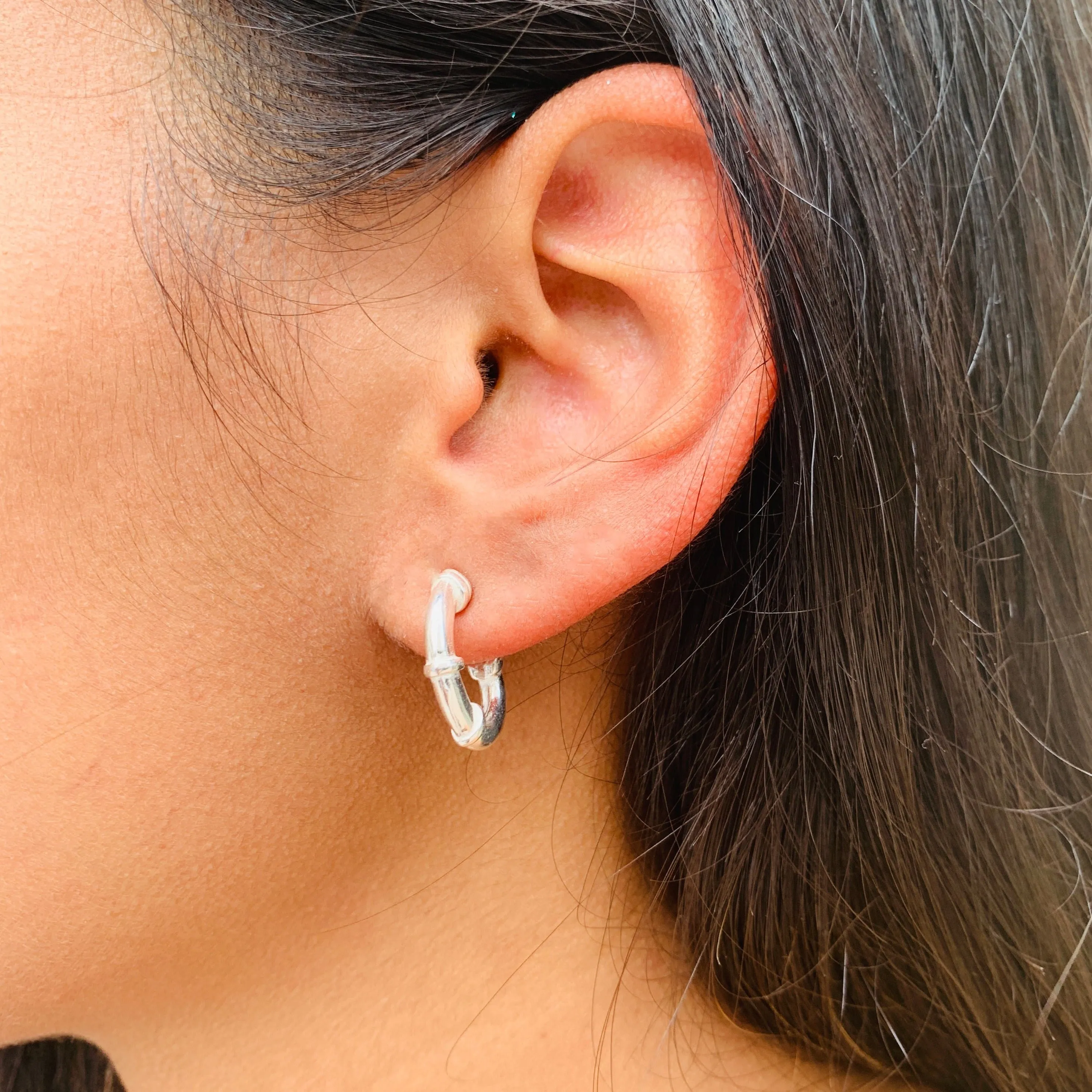 Silver Knot Hoops