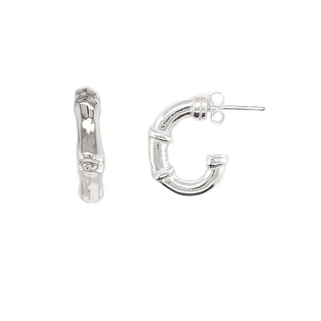 Silver Knot Hoops