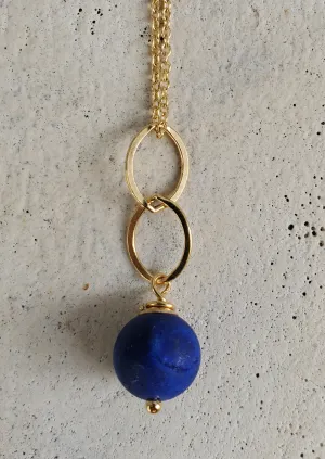 Simon & LuLu matte lapis gold filled necklace