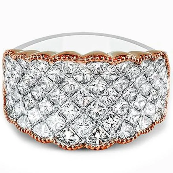 Simon G. Princess Cut Diamond "Simon Set" Two Tone Ring