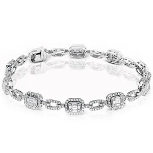 Simon G. "Mosaic" Diamond Baguette Tennis Bracelet