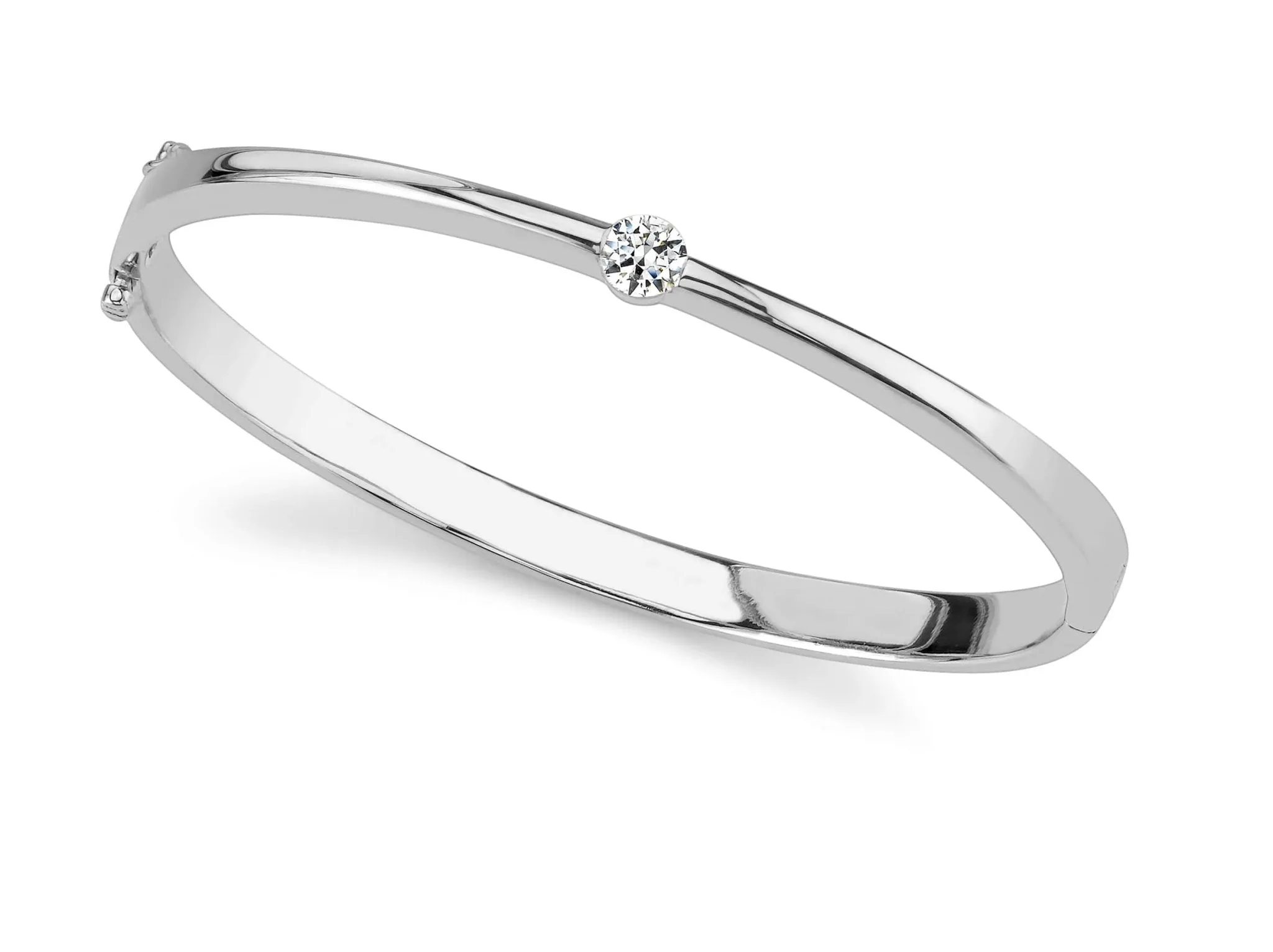 Single Shiny Diamond Bangle Bracelet with 1.00 ct.(finished) 6.5mm