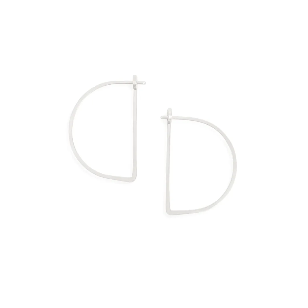 Small Semi-Circle Hoops in Sterling Silver
