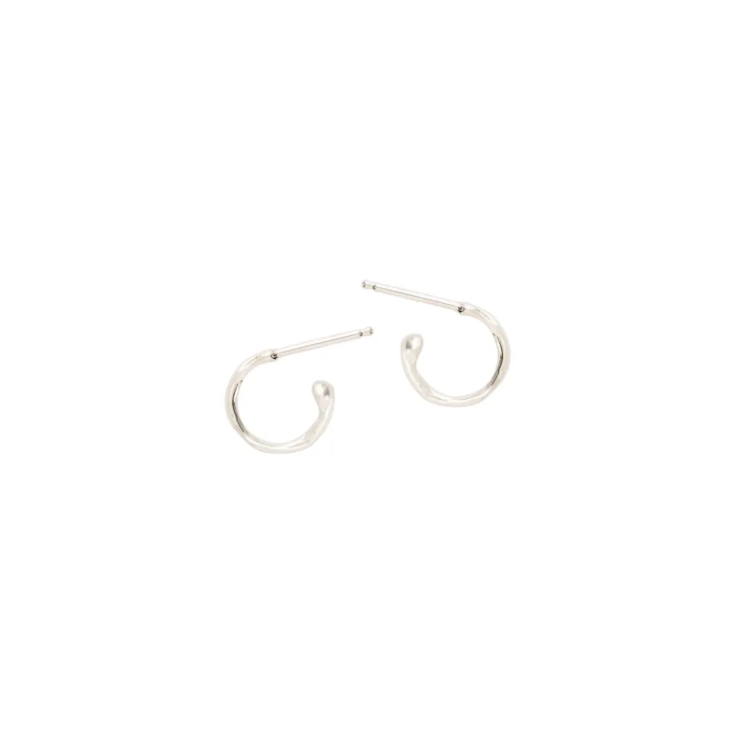 Small Silver Melt Hoops