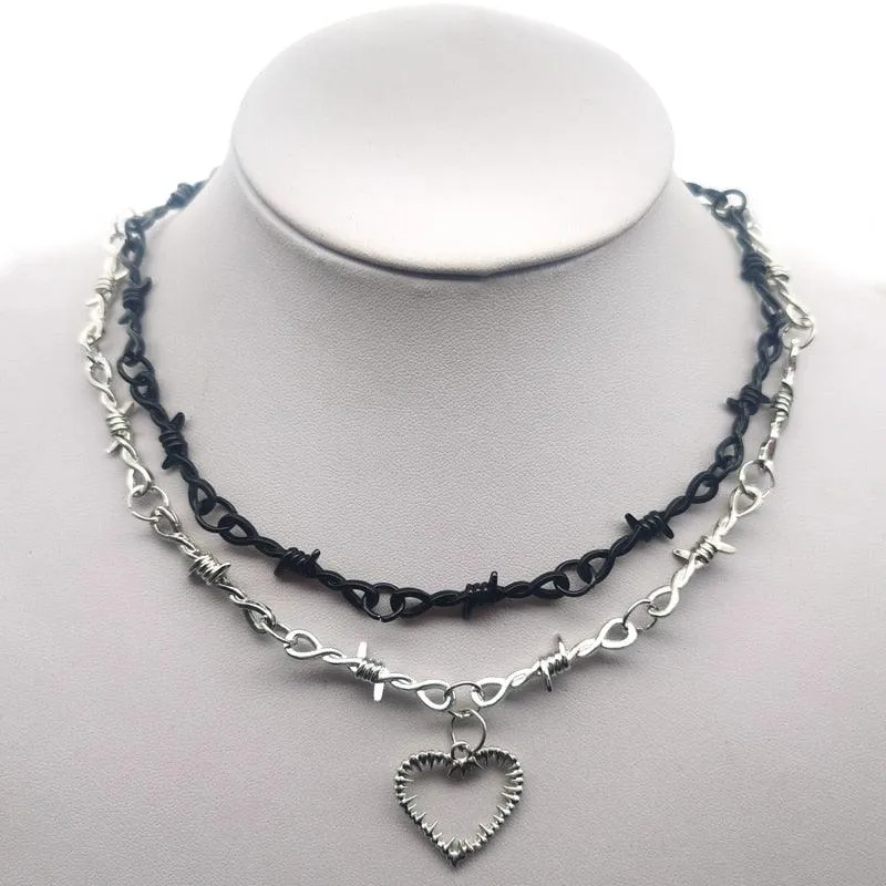 Small Wire Brambles Iron Black Choker