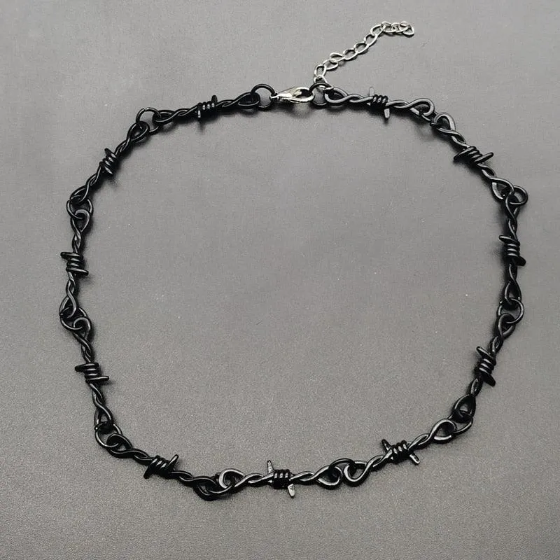 Small Wire Brambles Iron Black Choker