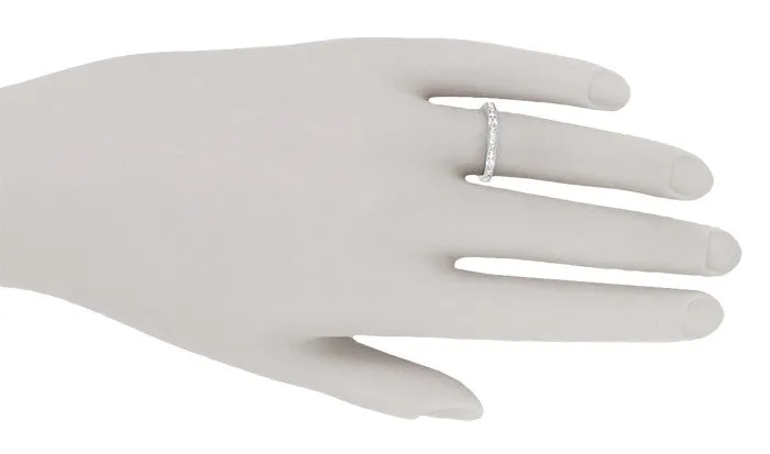 Sofie Estate Platinum Channel Set Baguette and Round Diamonds Eternity Wedding Band