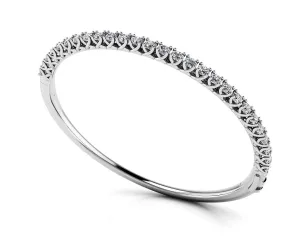 Soft Twist Four Prong Diamond Bangle with 2.84 ct.(finished) 3mm