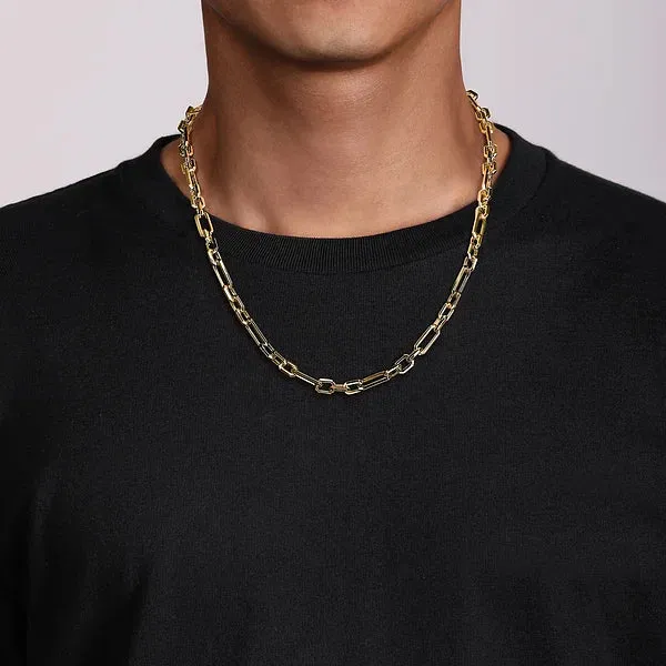 Solid Gold Figaro Chain Necklace