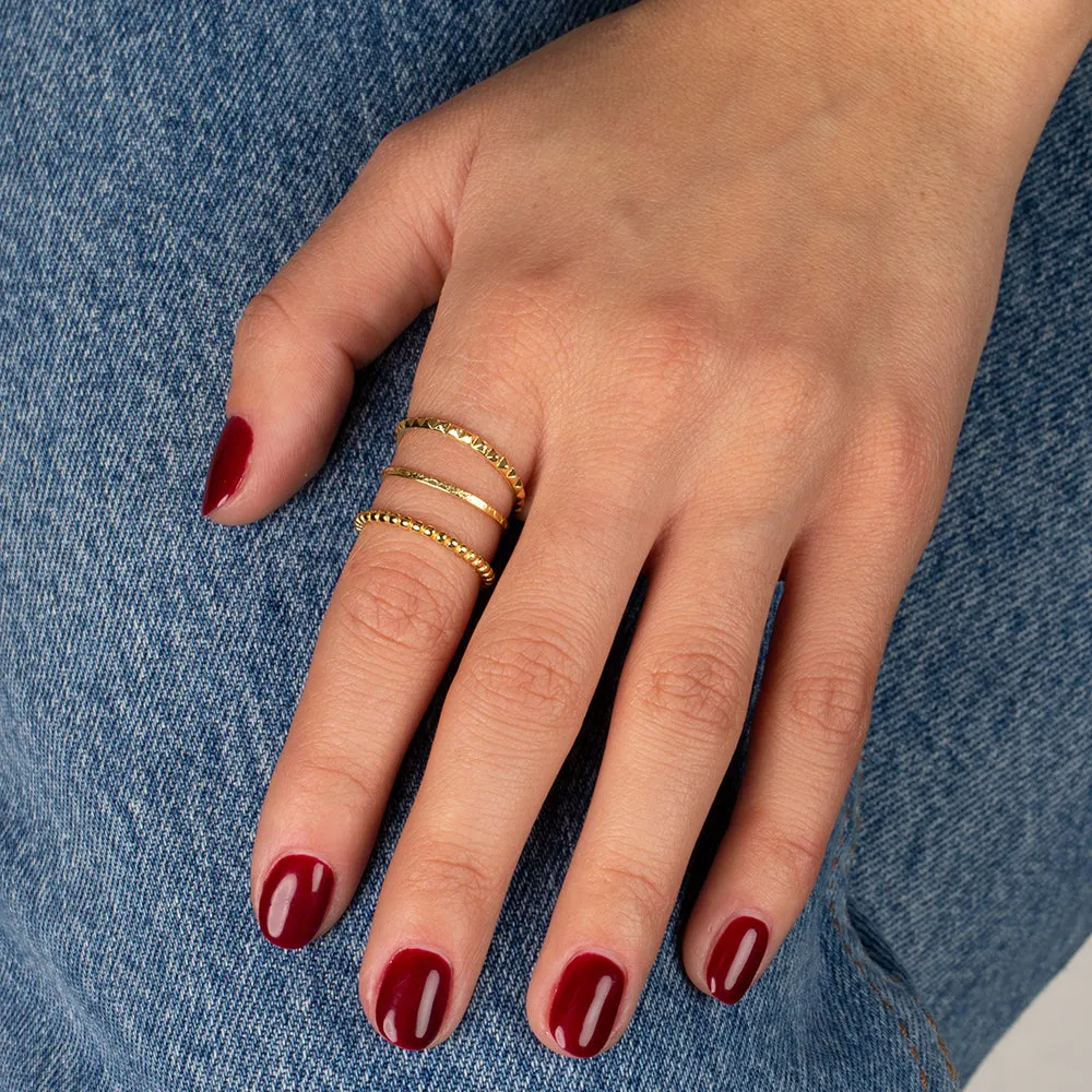 Solid Spike & Beaded Ring Combo Set