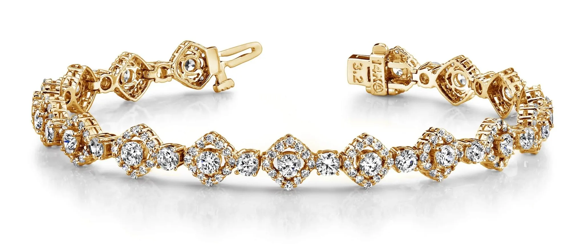 Square Link Diamond Bracelet with 5.29 ct.(finished) 1.2mm, 2.7mm