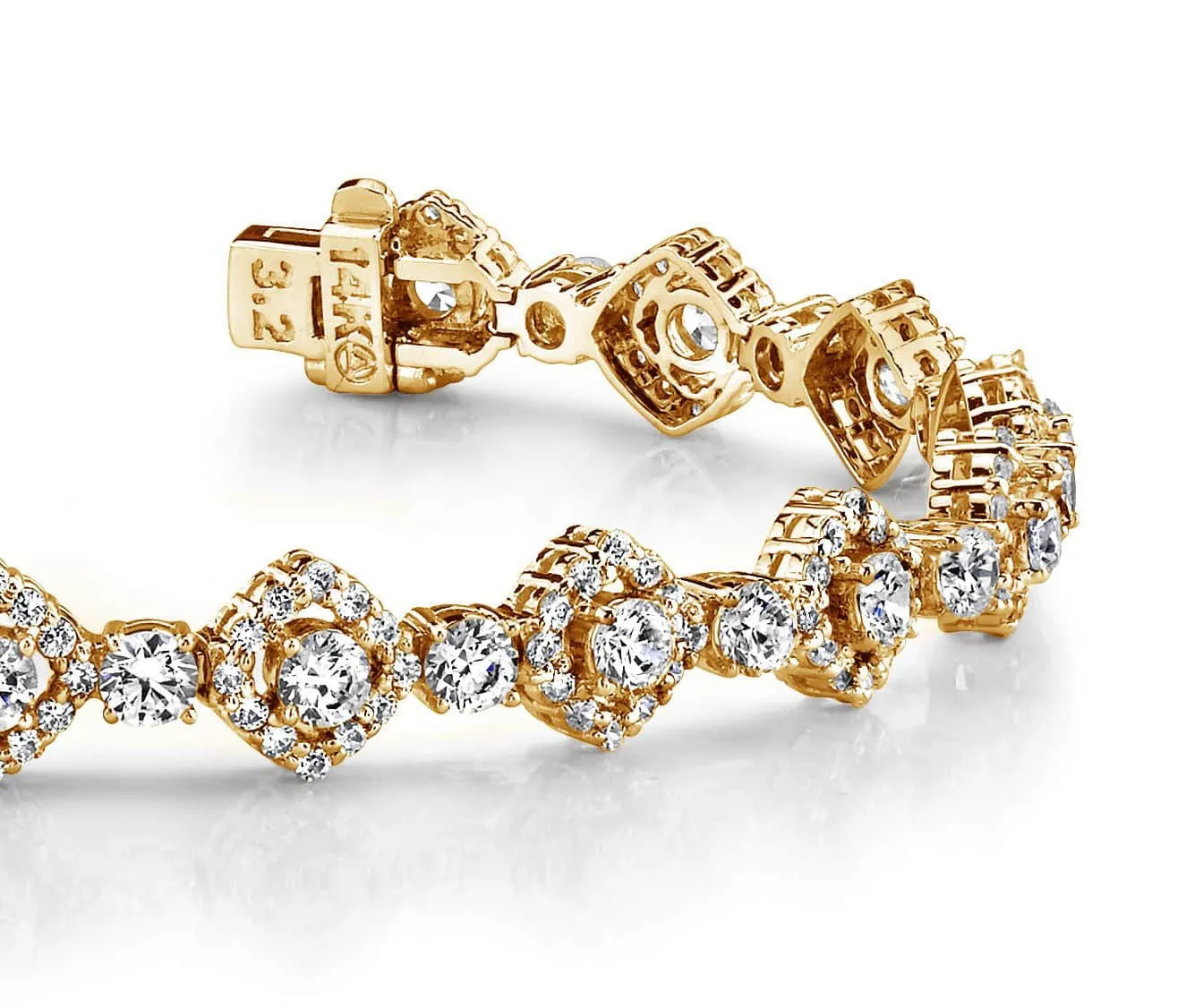 Square Link Diamond Bracelet with 5.29 ct.(finished) 1.2mm, 2.7mm
