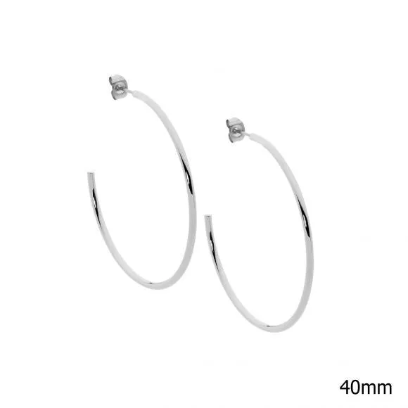 Stainless Steel 40mm Hoop Earrings SE211S-4