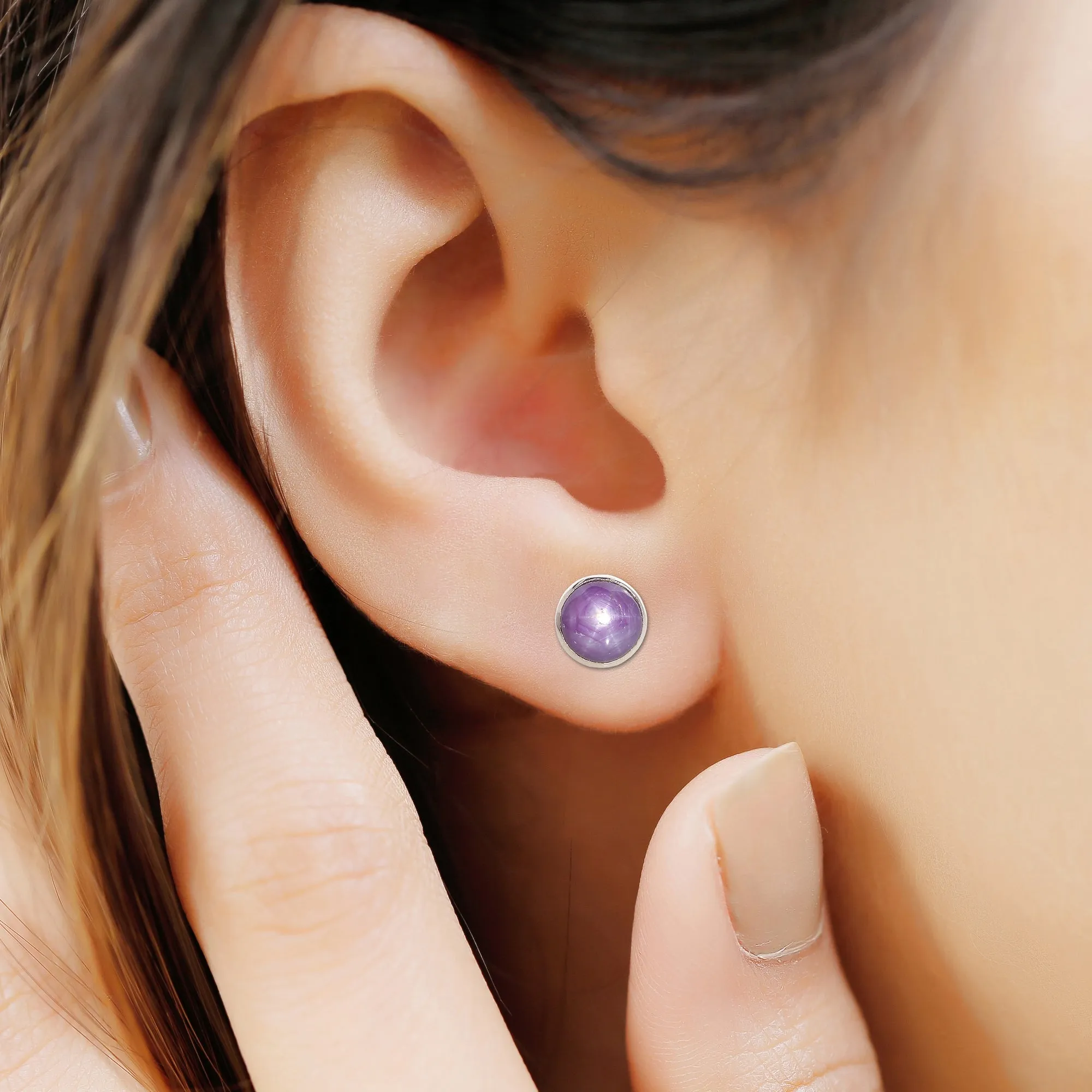 STAR SAPPHIRE STUDS 8.5 CT