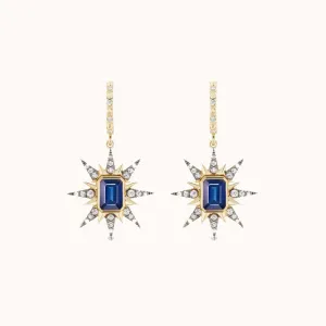Starburst Earrings Blue Sapphire