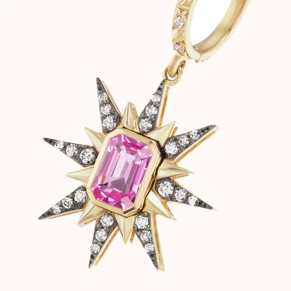 Starburst Earrings Pink Sapphire