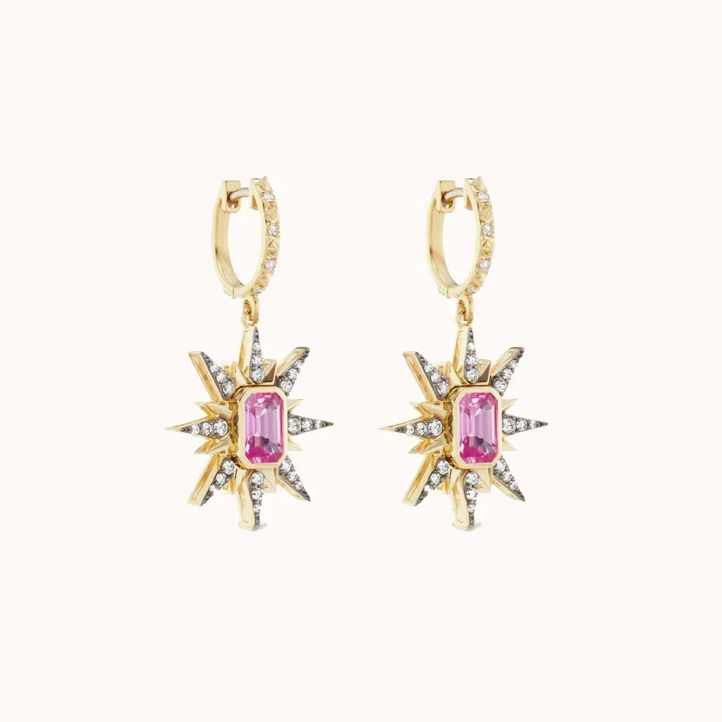 Starburst Earrings Pink Sapphire