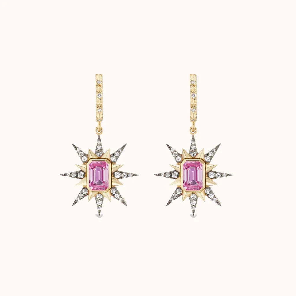 Starburst Earrings Pink Sapphire