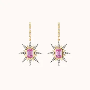 Starburst Earrings Pink Sapphire