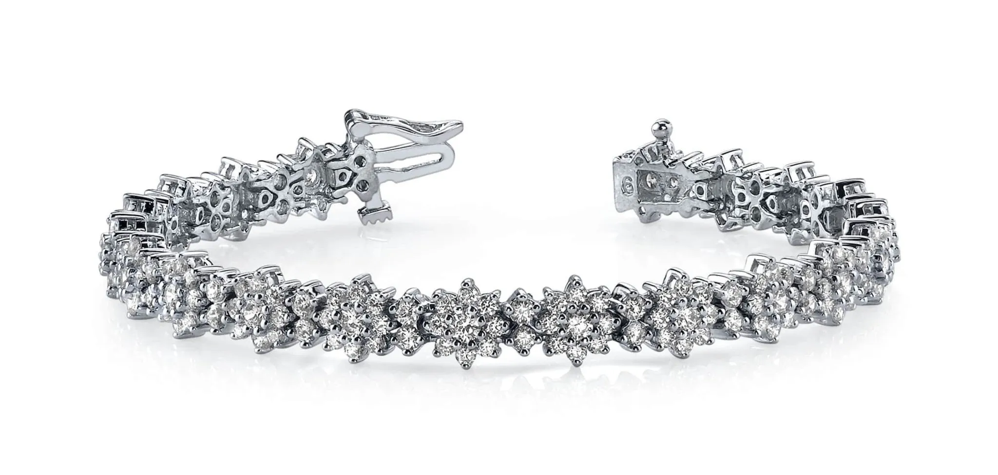 Starburst Red Carpet Diamond Bracelet with 6.00 ct.(finished) 1.7mm, 2mm, 2.6mm