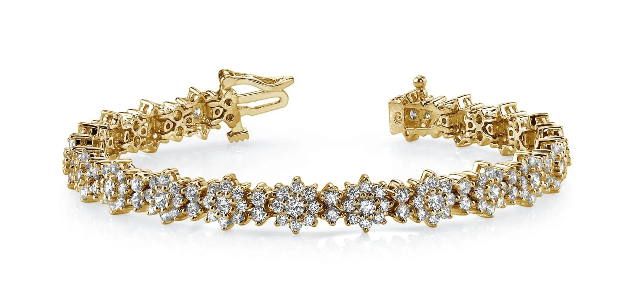 Starburst Red Carpet Diamond Bracelet with 6.00 ct.(finished) 1.7mm, 2mm, 2.6mm