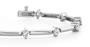 Starburst Solid Link Diamond Bracelet with 0.96 ct.(finished) 2.8mm