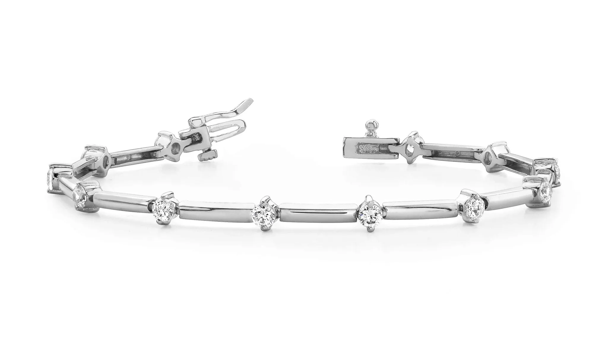 Starburst Solid Link Diamond Bracelet with 0.96 ct.(finished) 2.8mm